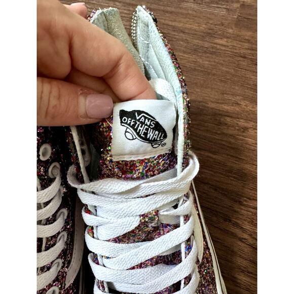 Vans Sk8 Hi Glitter Sparkle High Top Zipper Back Shoes Women - Picture 4 of 8